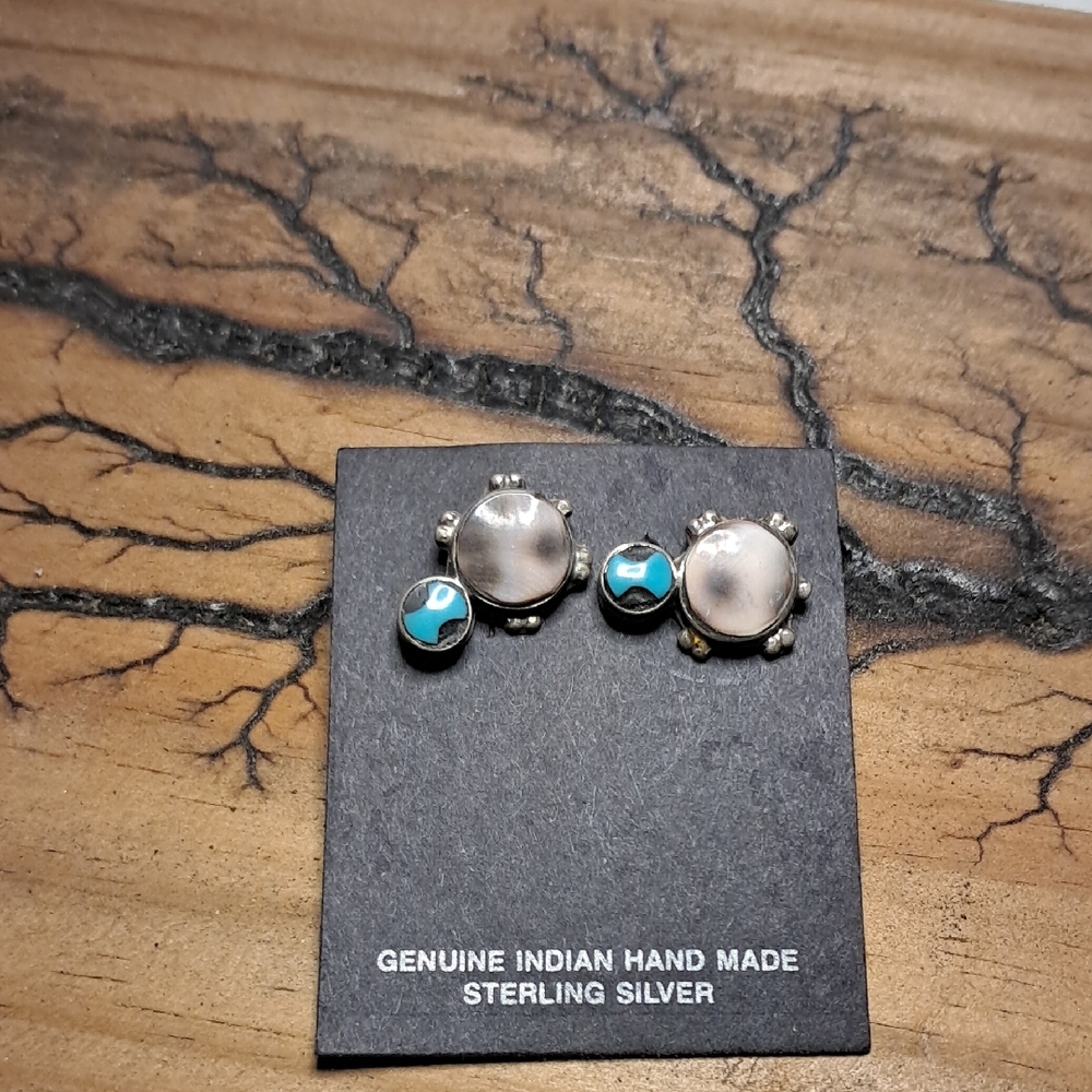 Vintage Zuni Turtle Earrings